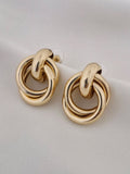 Aretes de doble aro entrelazado